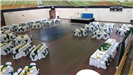 reception floor plan green gold