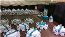 wedding reception view of dance floor, bride and groom seating, rectangle and round table arrangemen