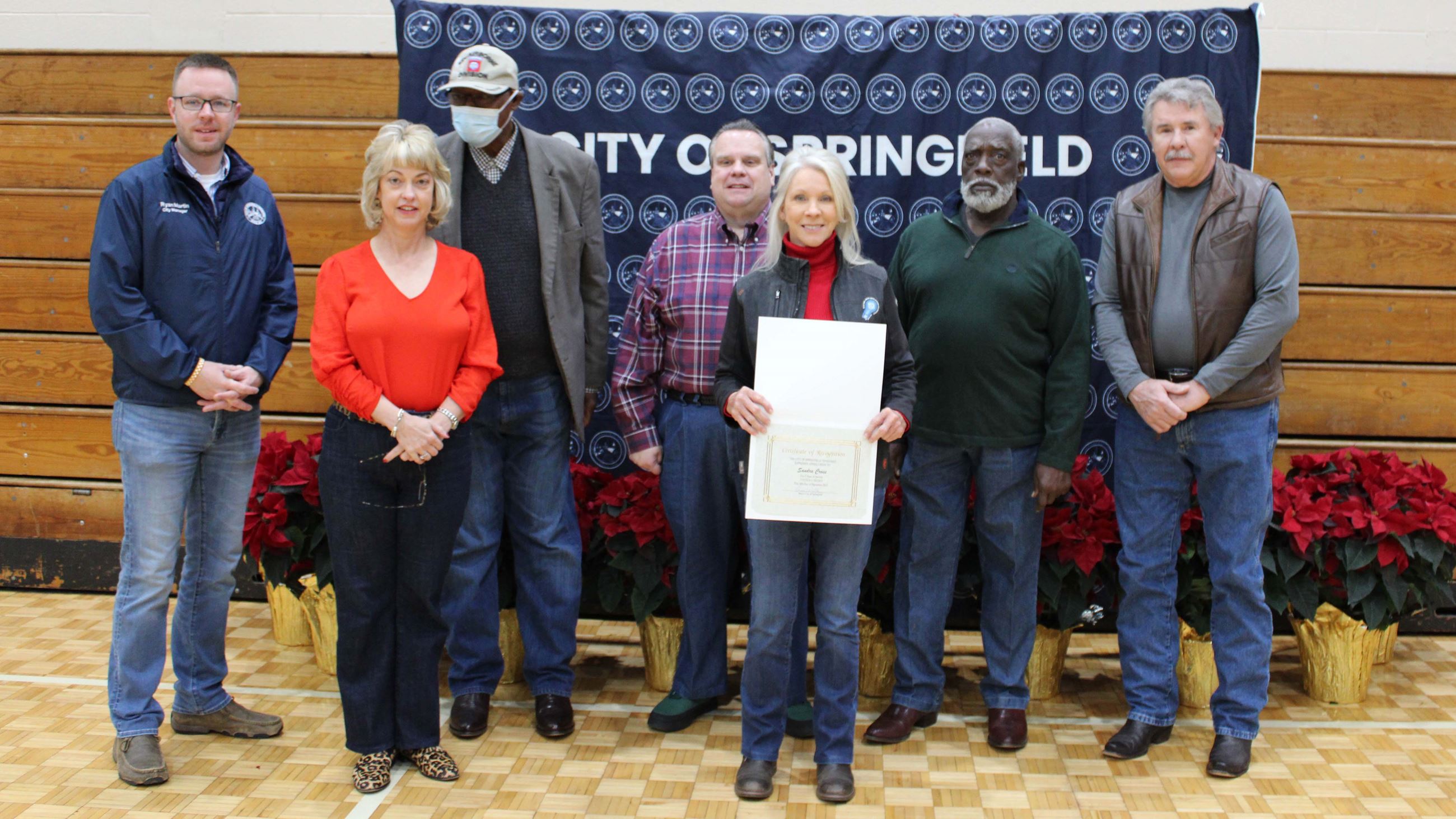 Employees gathered for employee appreciation and service awards