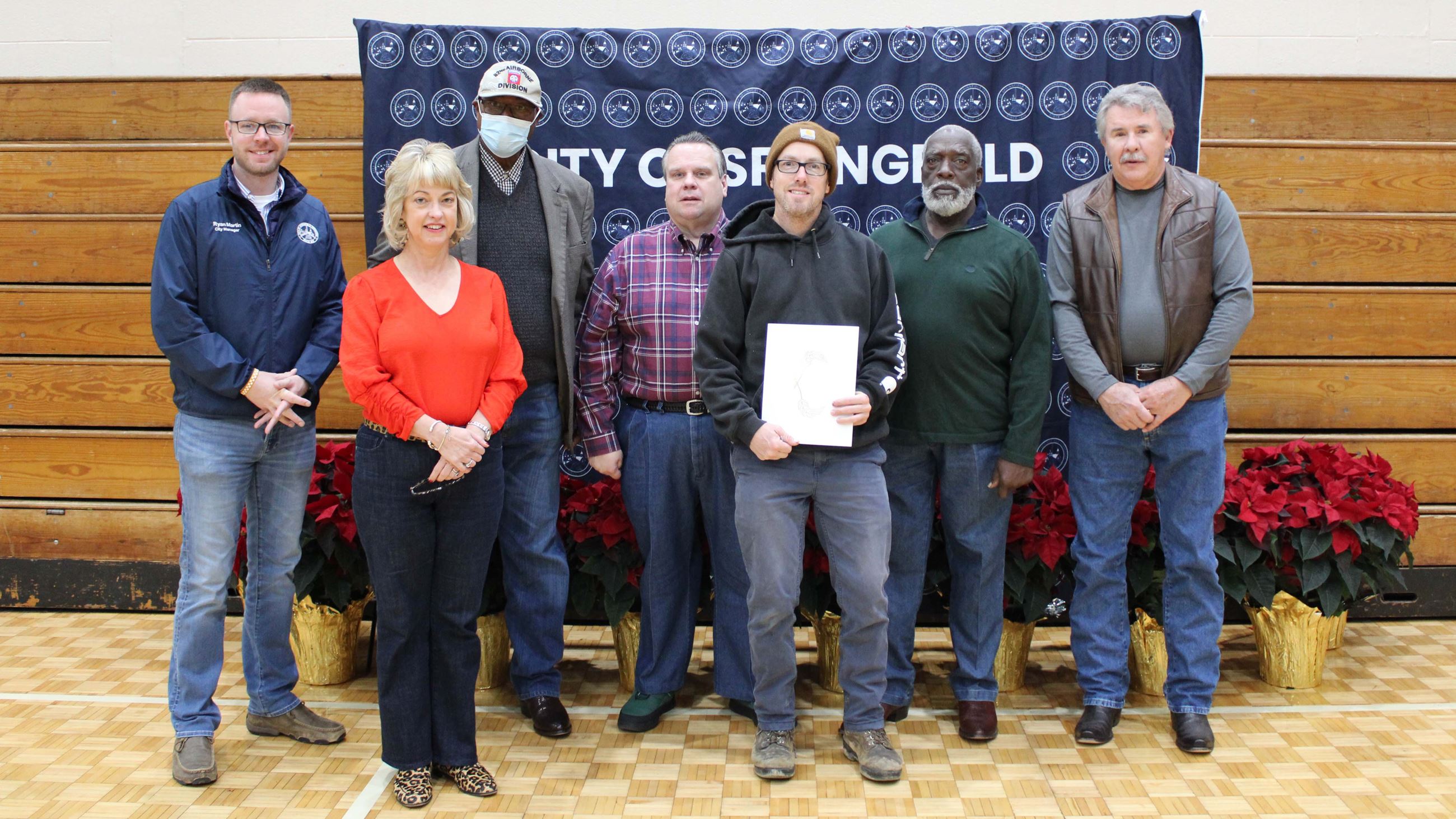 Employees gathered for employee appreciation and service awards