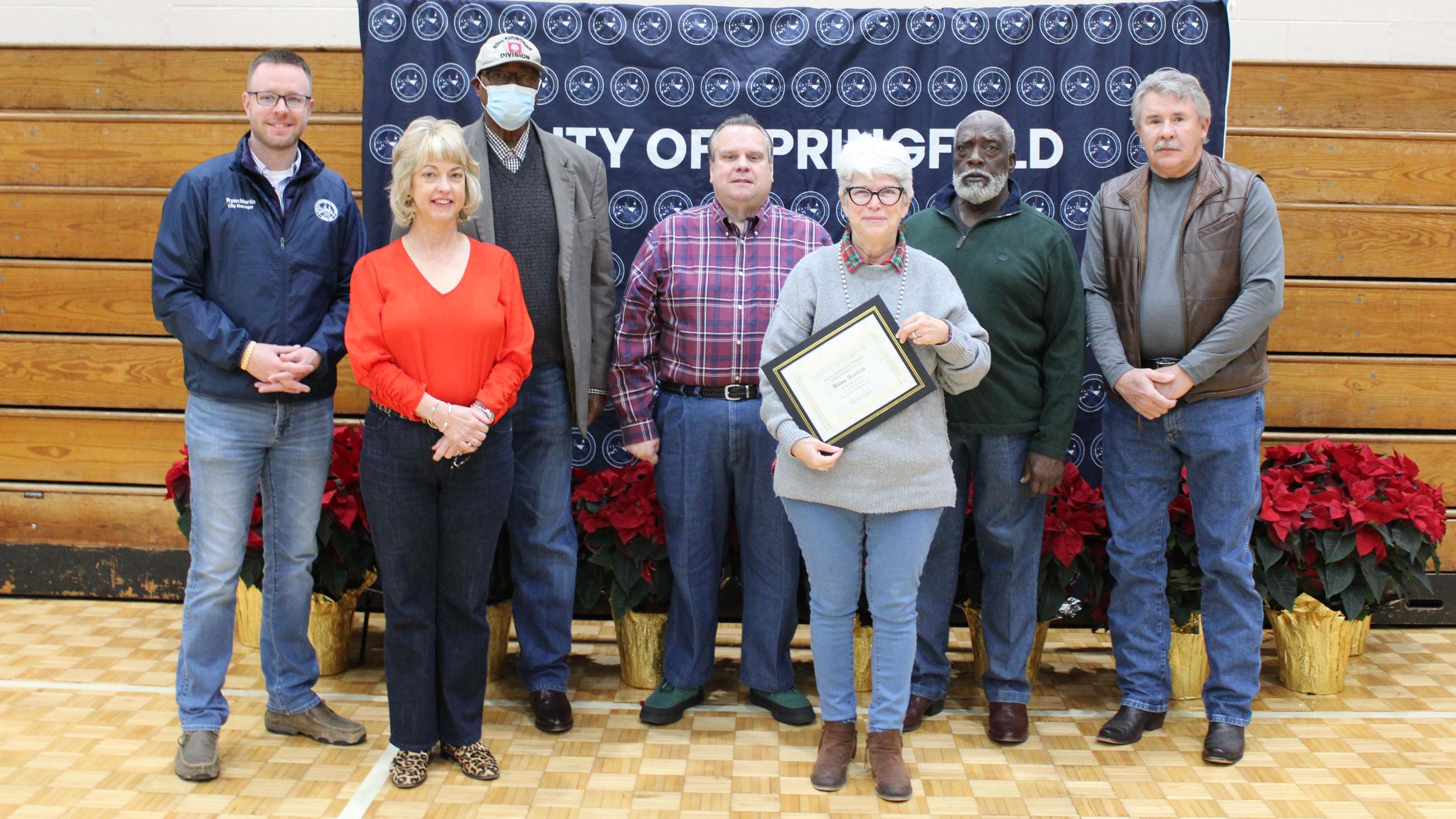 Employees gathered for employee appreciation and service awards