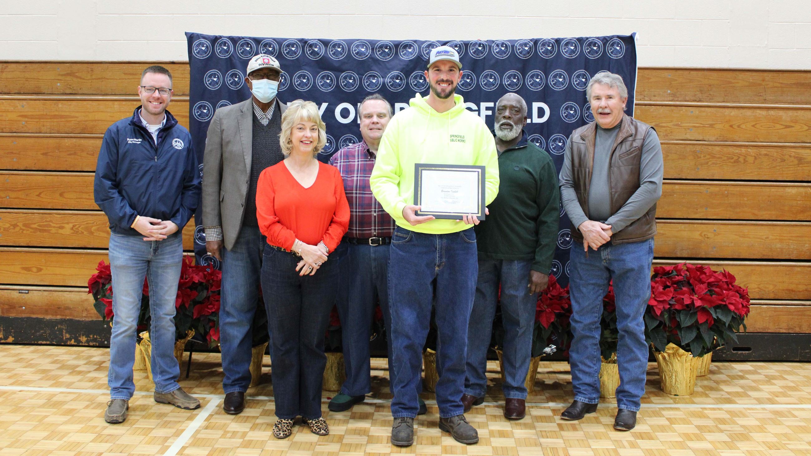 Employees gathered for employee appreciation and service awards