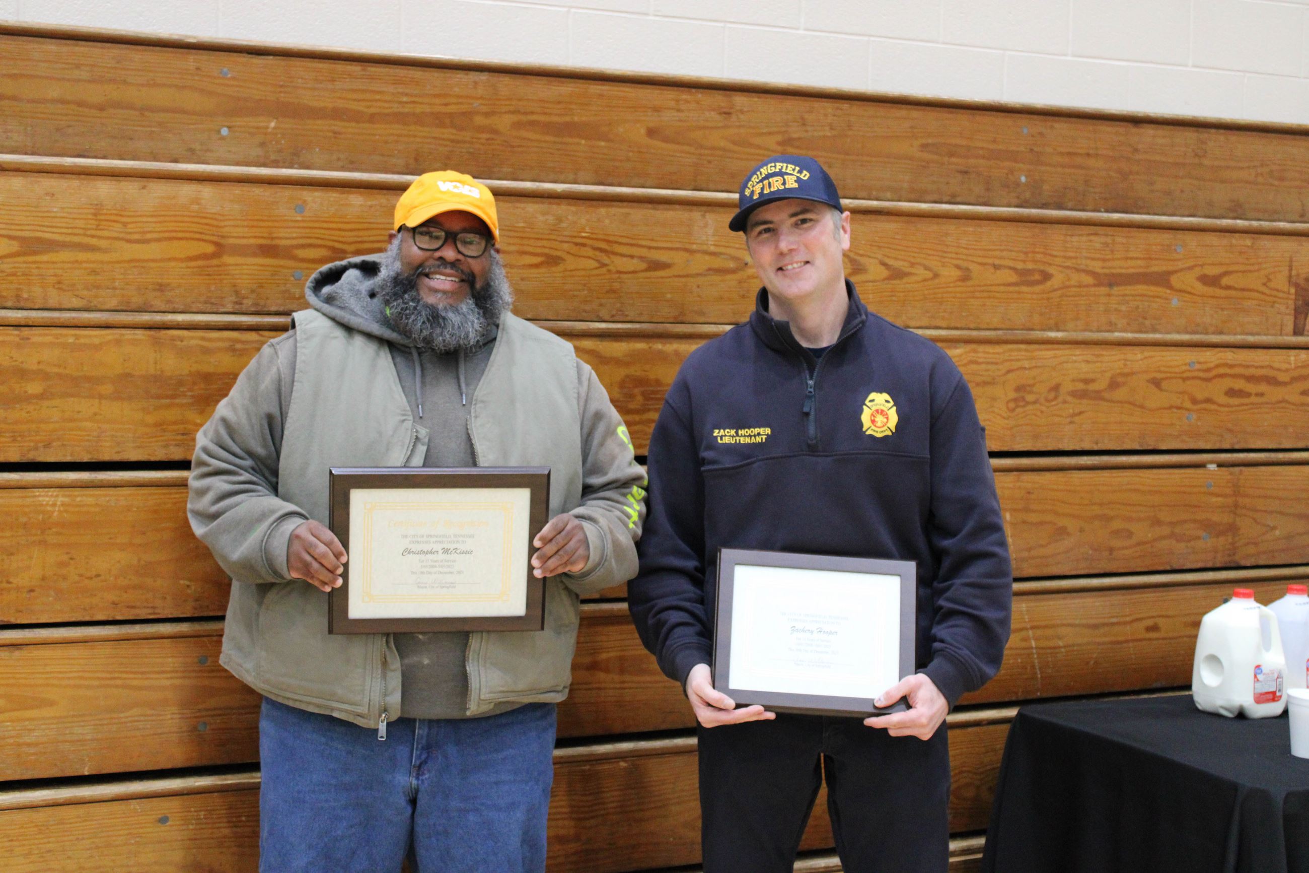 Employees gathered for employee appreciation and service awards