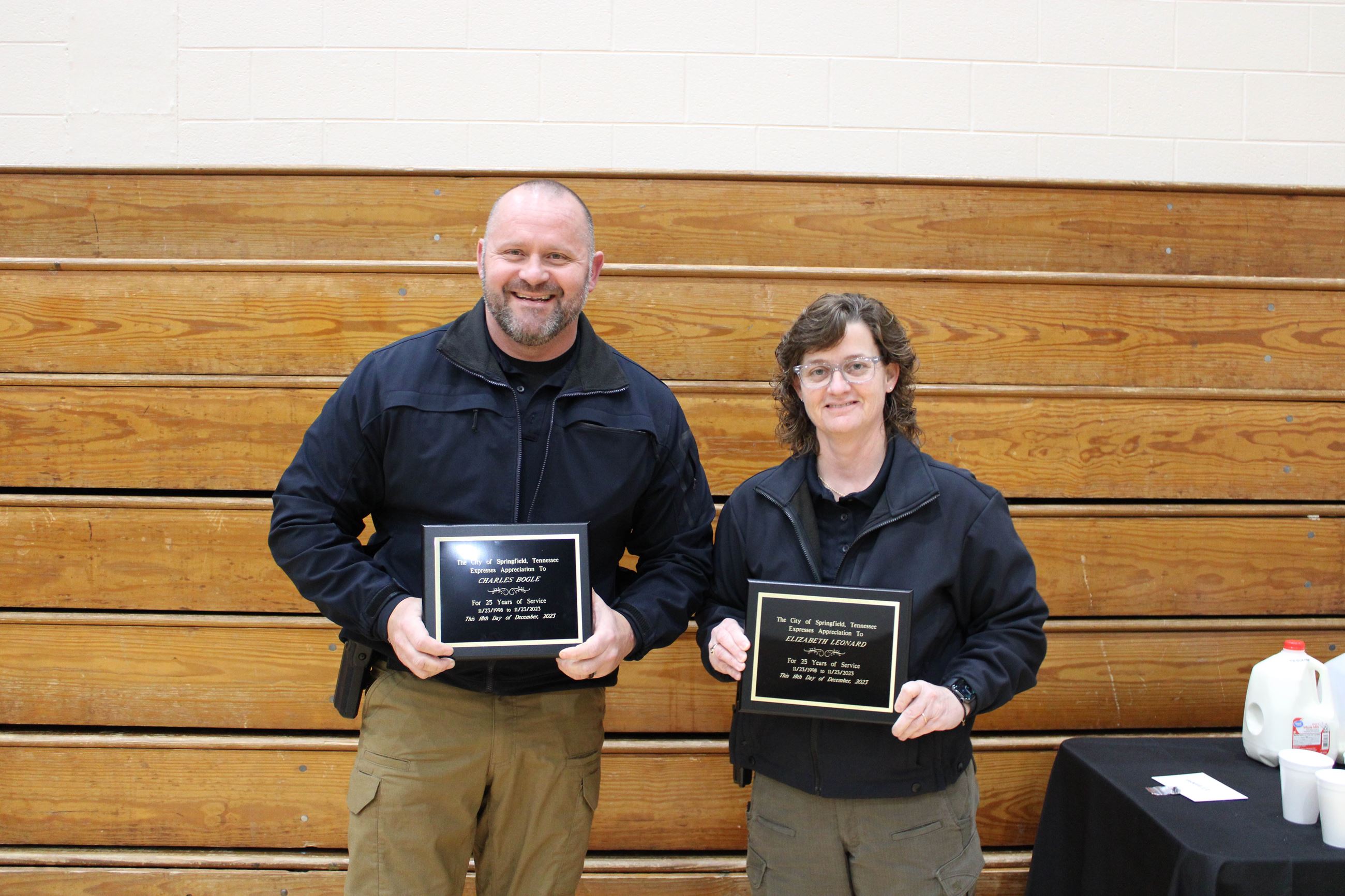 Employees gathered for employee appreciation and service awards