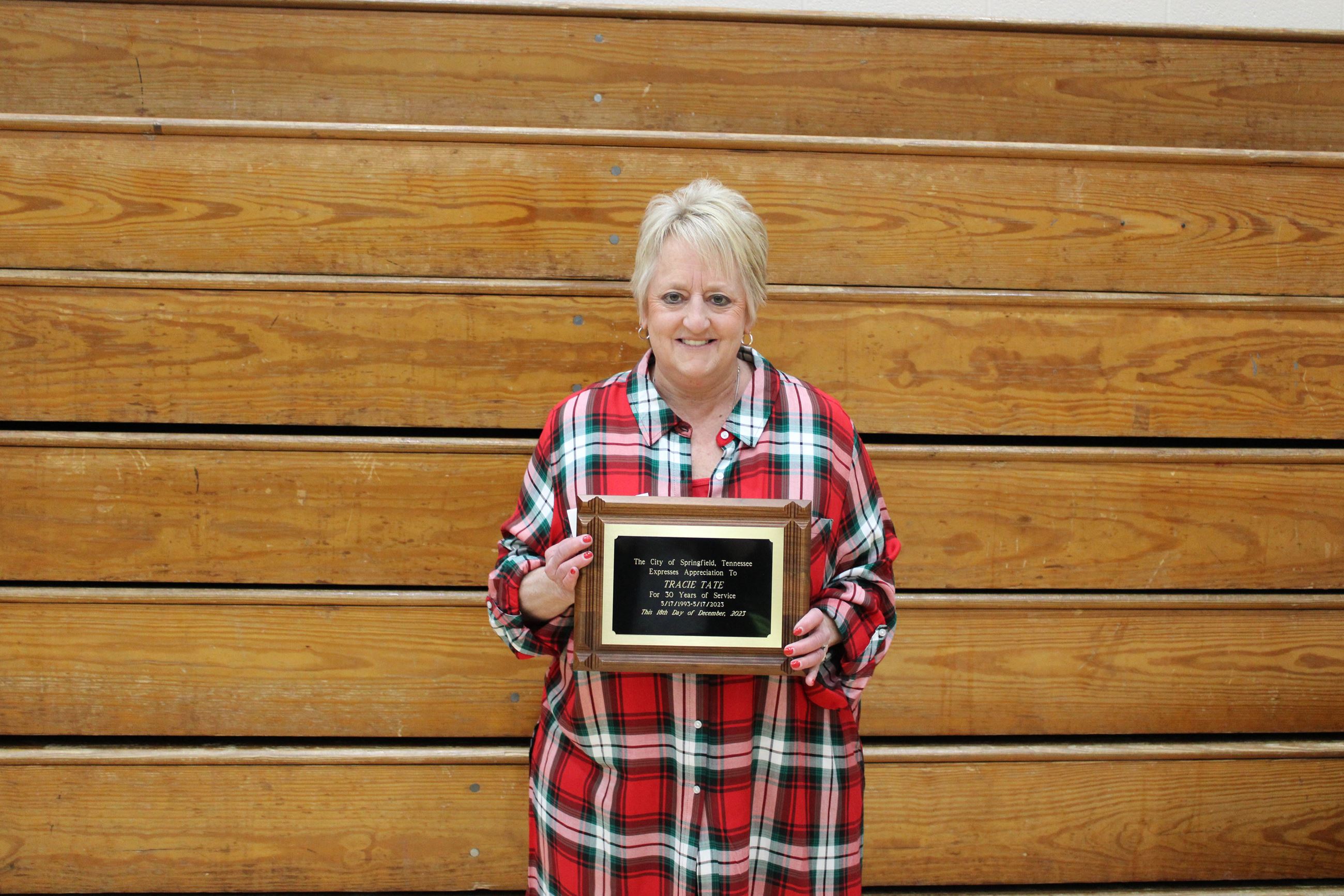 Employees gathered for employee appreciation and service awards